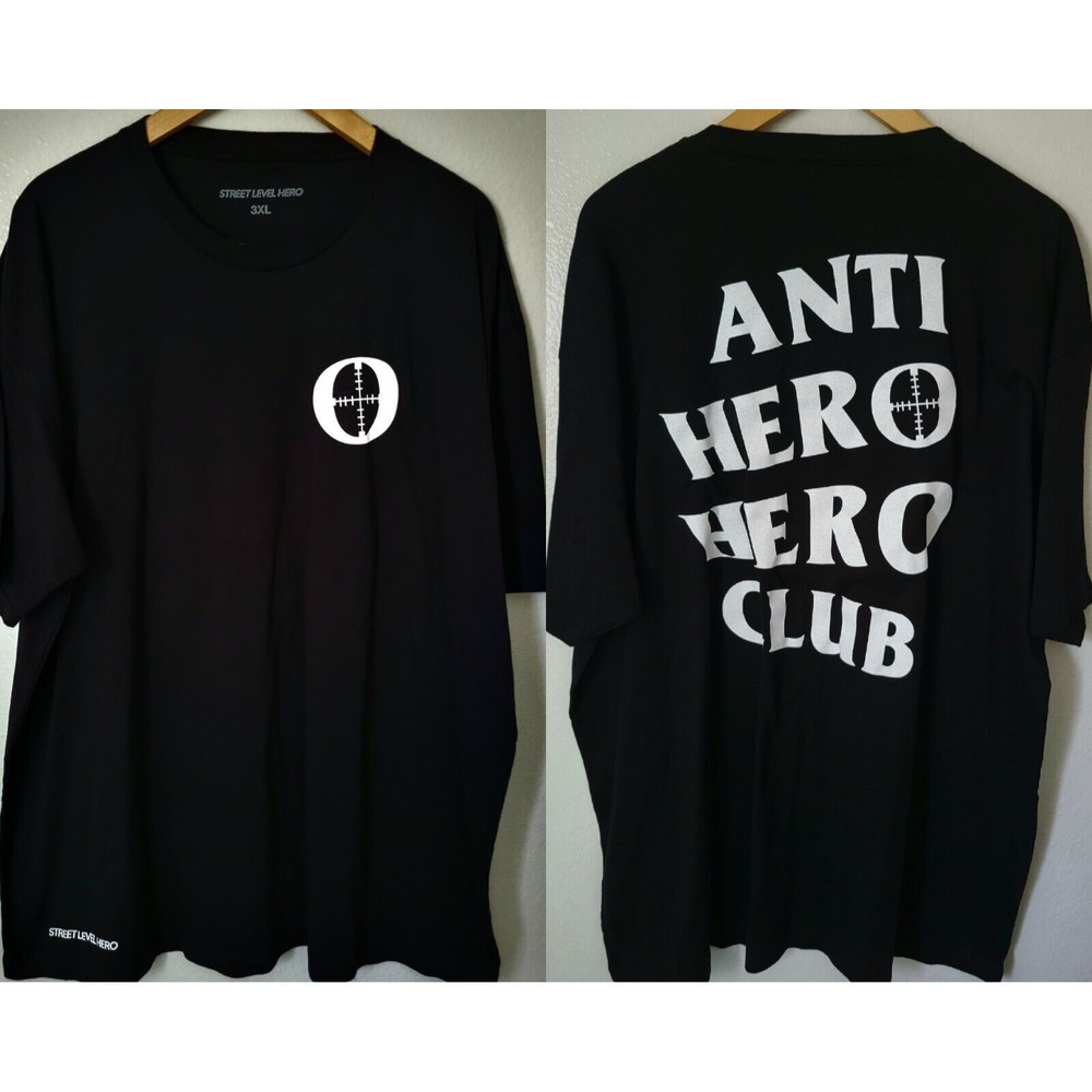 "ANTI HERO HERO CLUB" Men's T-Shirt (3XL) Black / Street Level Hero XXXL